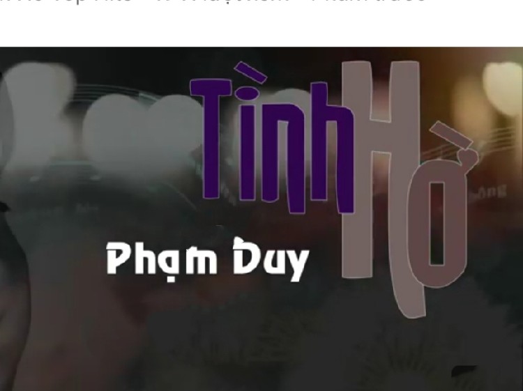 TÌNH HỜ ( Phạm Duy )…